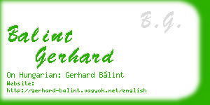 balint gerhard business card