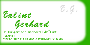 balint gerhard business card